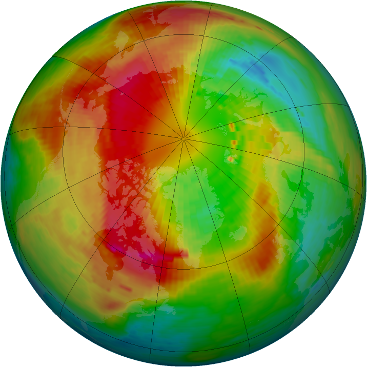 Arctic ozone map for 11 March 1994